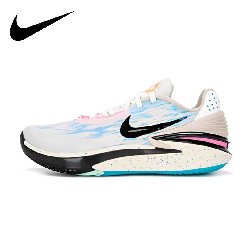 耐克(nike)air zoom gt cut 2男子低帮轻便减震实战运动篮球鞋 白蓝dj