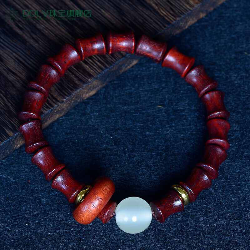 dolv竹节手链木质手串节节高升夜光简约三色手串复古潮流文玩礼品