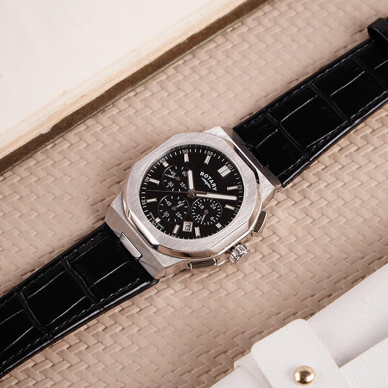 劳特莱（Rotary） 英国 摄政王系列欧美表三眼表盘进口石英男士手表男表生日礼物 GS05450/65