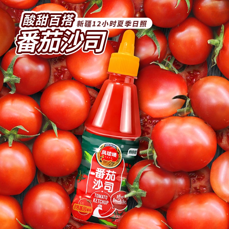 凤球唛（PHOENIX&EARTH） 凤球唛番茄酱476g挤压瓶 番茄沙司低脂新疆蕃茄酱 476g