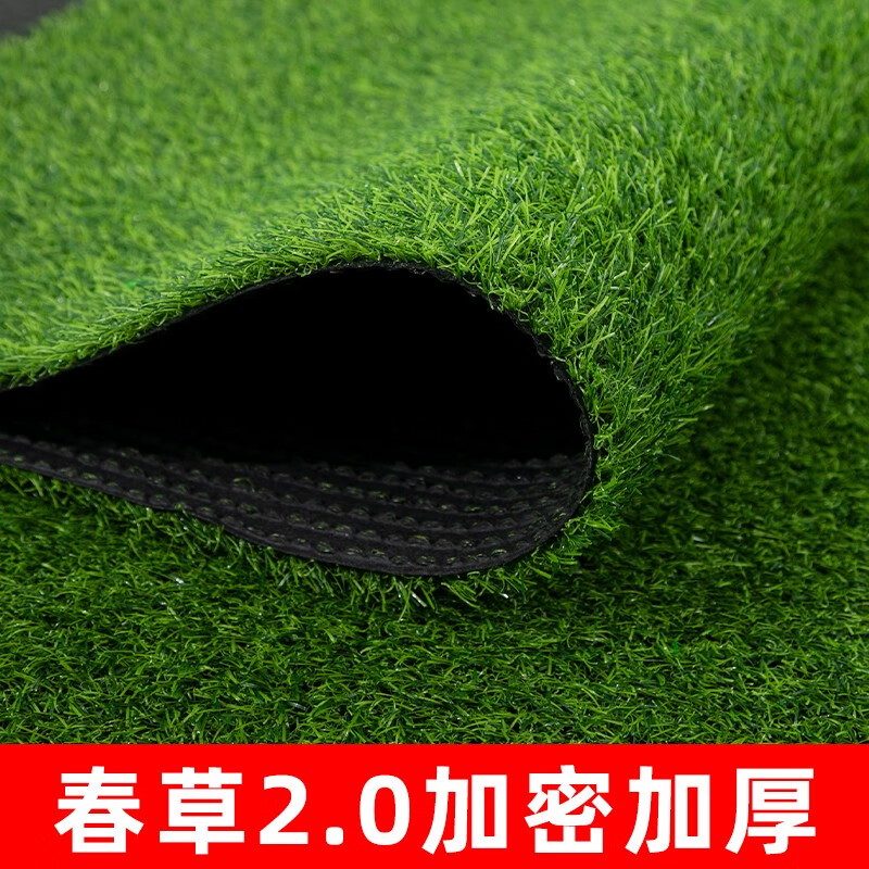 冀名格仿真假草坪 灰色绿色人造草坪地垫地毯假草皮 塑料人造人工草坪 翠绿1.0加密（2*5米）