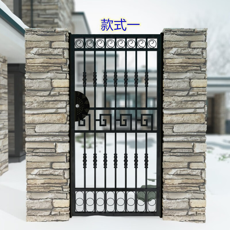 栀司欧式简约铁艺门铁艺大门小单铁门别墅门庭院门花园仓库双开门