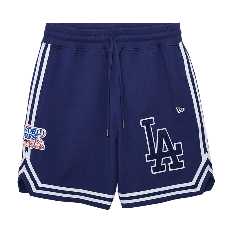 NEW ERA紐亦華MLB針織籃球短褲休閑簡約刺繡LA運(yùn)動(dòng)短褲 13788434-藏青色 L