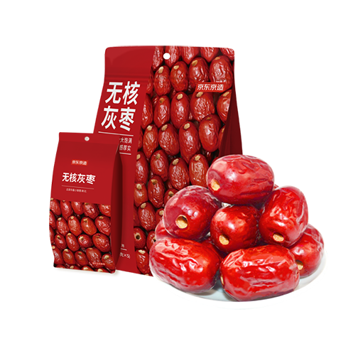 京東京造無核灰棗600g（120g*5）獨(dú)立小袋去核健康紅棗零食蜜餞果干