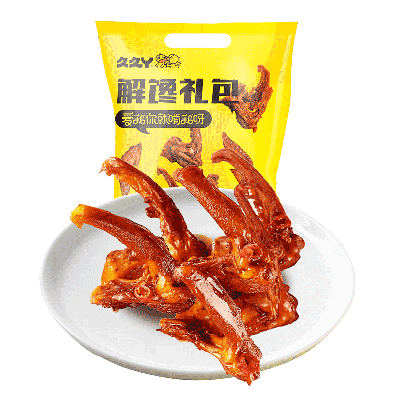 久久丫甜辣鸭锁骨250g即食微辣卤味夜宵熟食小吃豆干网红零食 甜辣