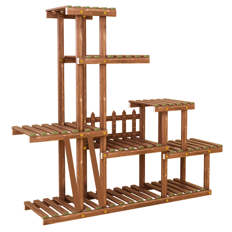 秋佳花架阳台落地实木多层室内外大花架子客厅现代简约可移动多层多