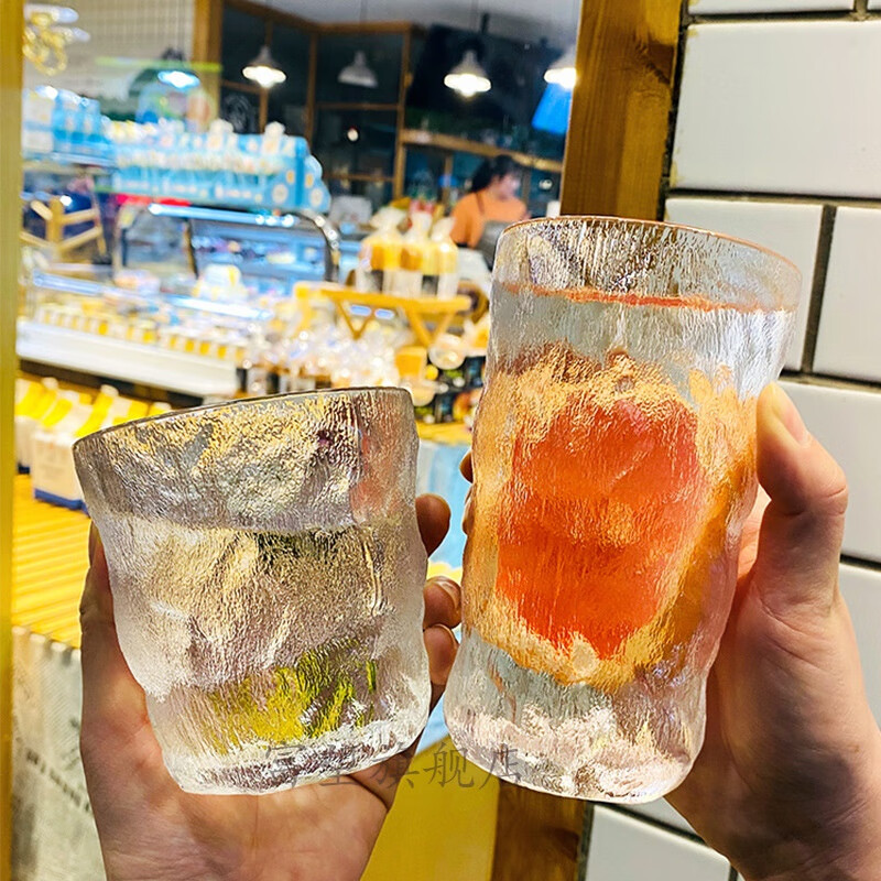ins风新款冰川杯简约早餐杯牛奶杯高颜值玻璃水杯伴手礼 泡沫盒包装
