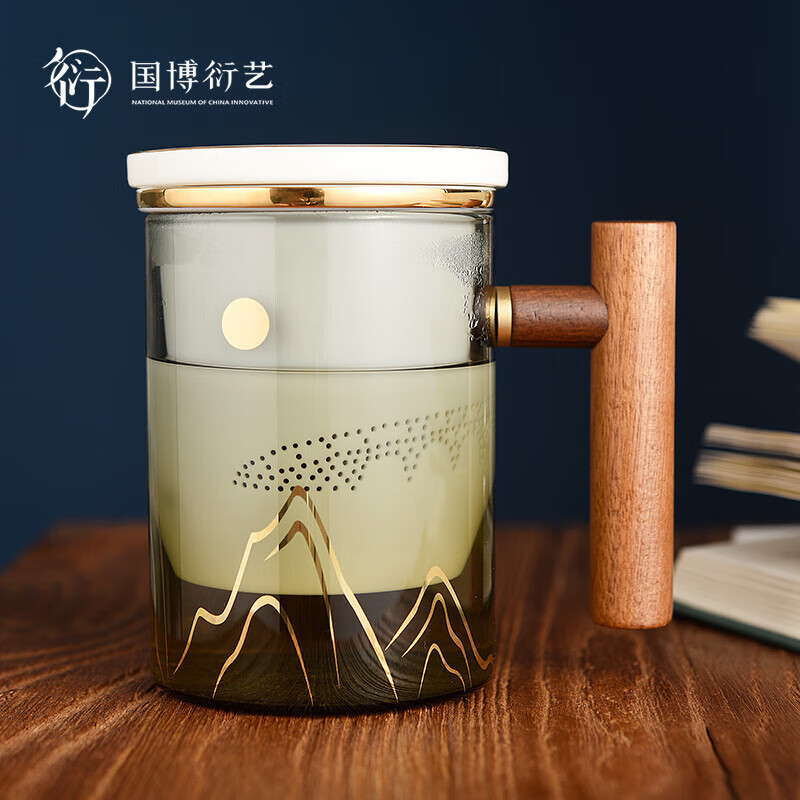 中国国家博物馆（NATIONAL MUSEUM OF CHINA）八景图卢沟晓月办公杯创意茶漏杯子套装博物馆文创送朋友生日礼物 八景图之卢沟晓月办公杯