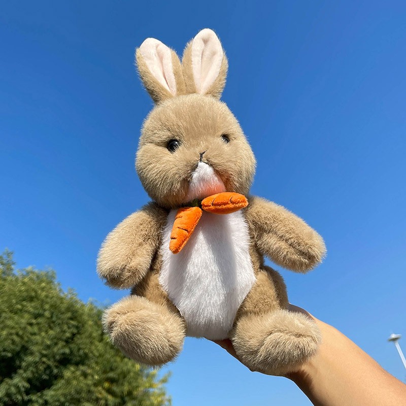 吉娅乔（Ghiaccio）萝卜兔小白兔公仔玩具毛绒创意仿真兔子玩偶生日礼物娃娃新款可爱 棕色