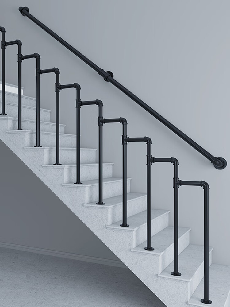 普若德别墅楼梯扶手铁艺护栏复式阁楼栏杆踏步自装简约家用室内老人