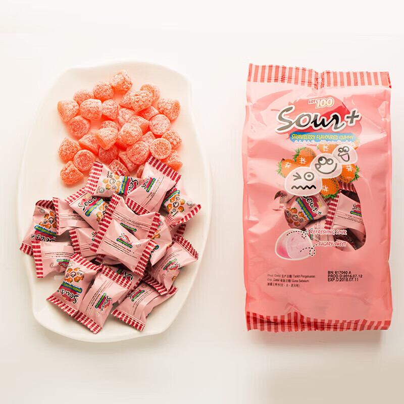 一百份(cocoaland lot100)水果酸味软糖橡皮qq糖 儿童零食喜糖果 草莓