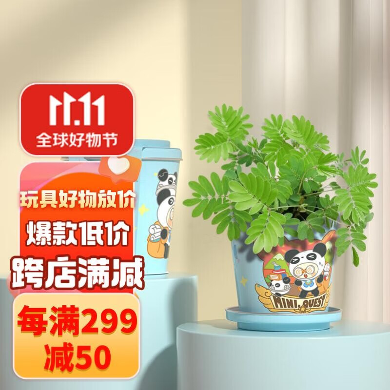 匠心绽放小番茄迷你盆栽 儿童DIY趣味种植观察植物角男孩女孩玩具生日礼物 MINI小彩罐 含羞草怎么看?