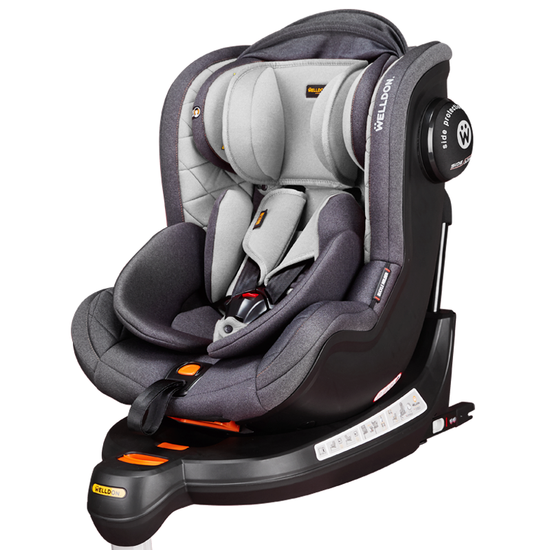 Welldon惠尔顿宝宝汽车通用儿童安全座椅0-4岁婴儿车载360旋转可躺 茧之爱2升级款 玫瑰红