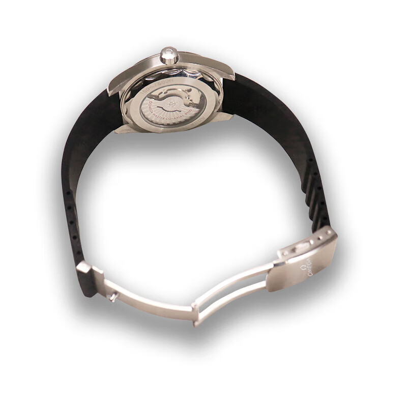 适配欧米茄手表男蝶飞超霸适用omega海马300橡胶蝴蝶扣折叠扣表带