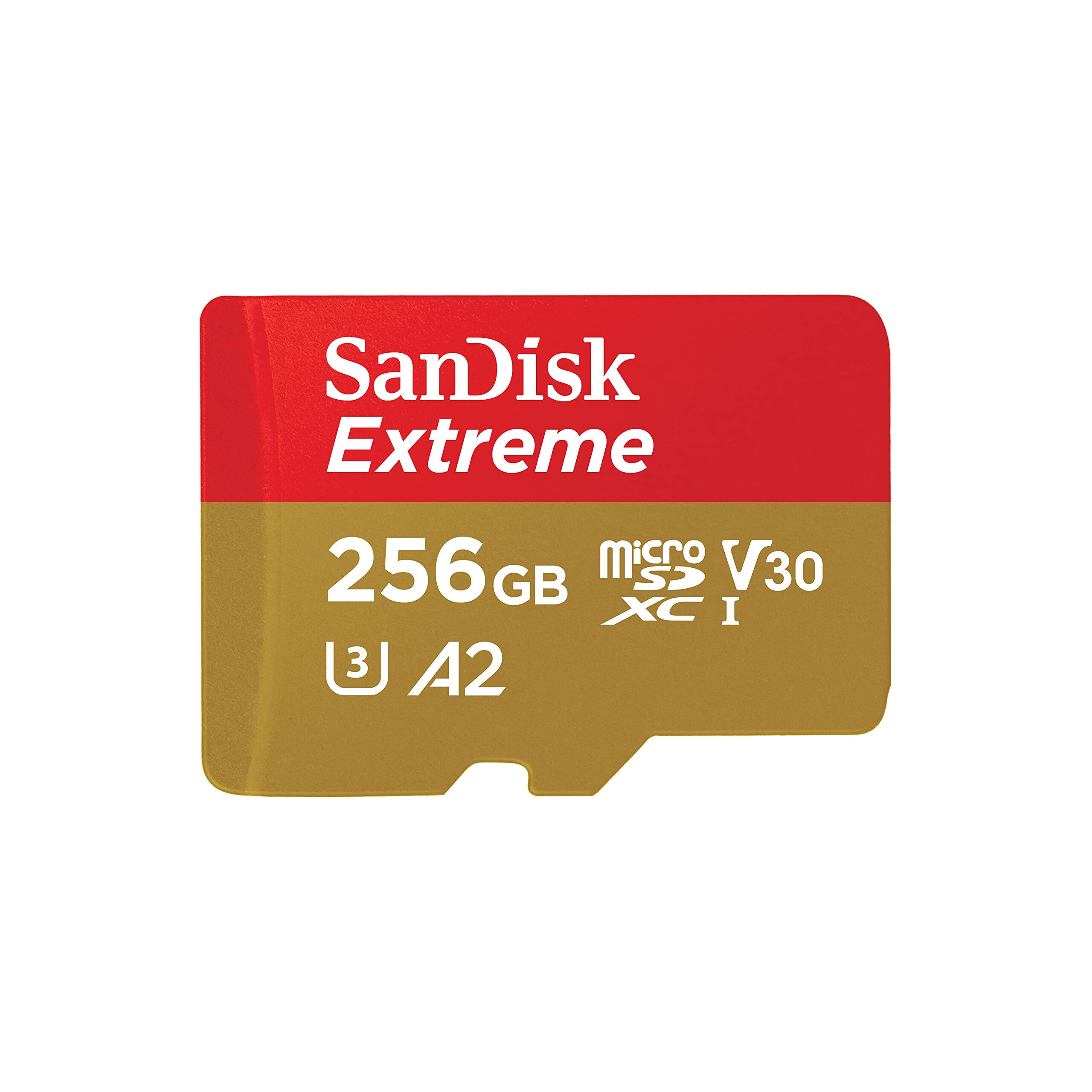 SanDisk闪迪存储卡带适配器256GB Extreme microSDXC UHS-I 读速190MB/s 无人机数码相机存储卡