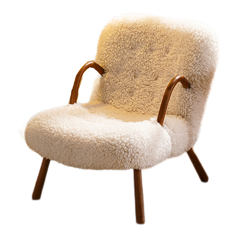 牧席 北欧单人沙发可拆洗小户型奶油风休闲椅设计师扶手网红卧室阳台民宿咖啡奶茶店羊羔绒椅子实木懒人沙发 沙发椅【可拆洗款】【颜色备注】