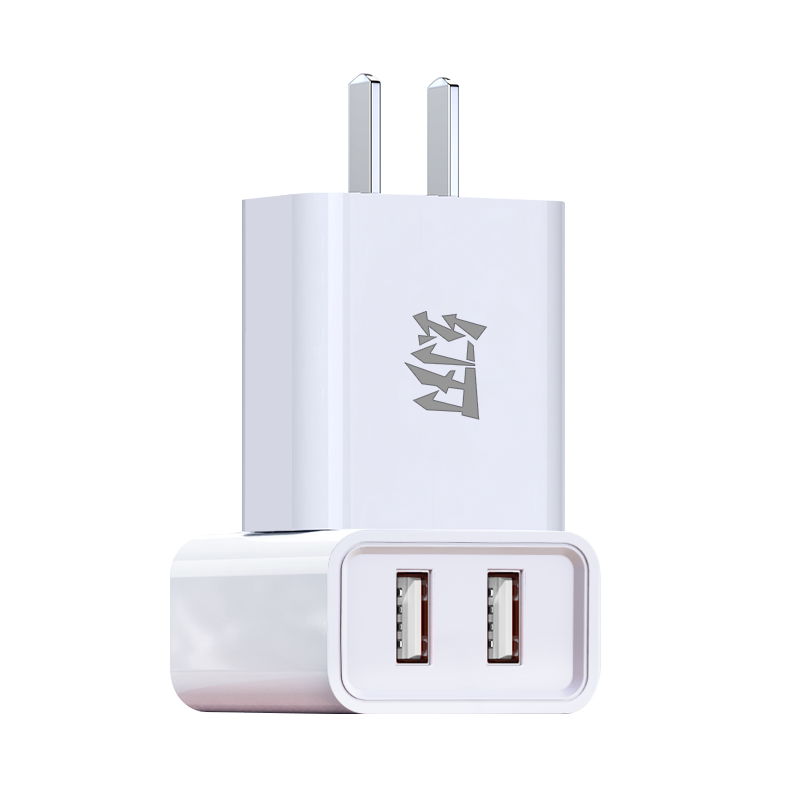 惠寻  2.1A双口充电器多口USB通用便携快充电头手机  充电器-白色LJ