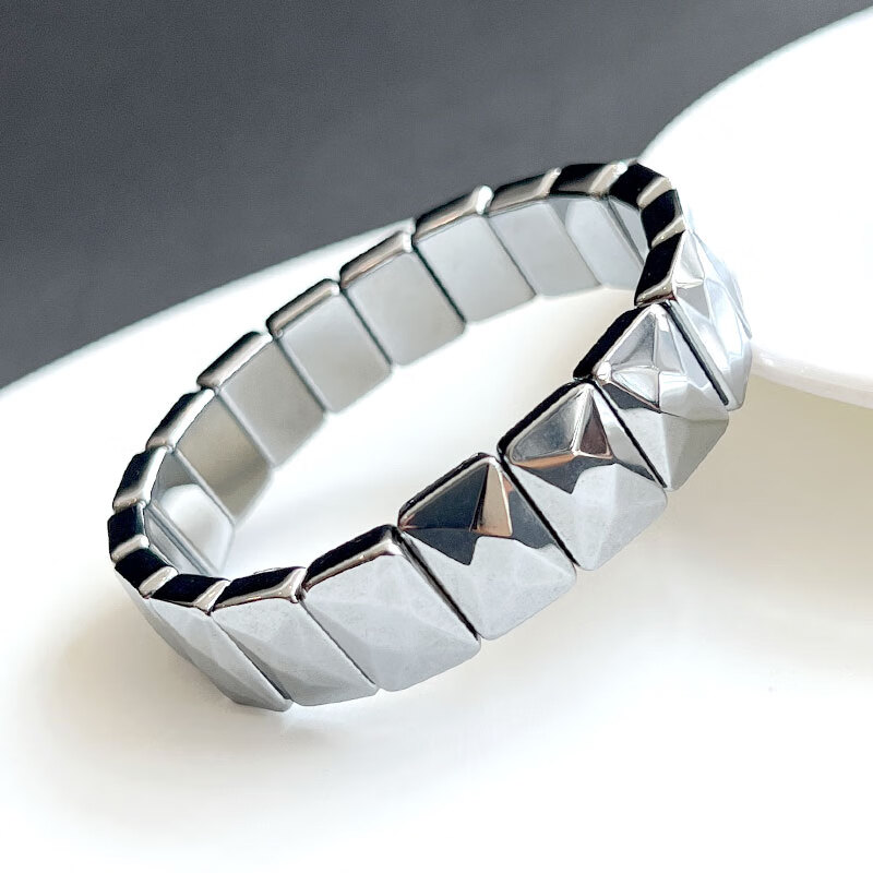 炫帕真品 天然太赫兹thz切面手排单圈抛光男女款手牌男女冷热双效情侣