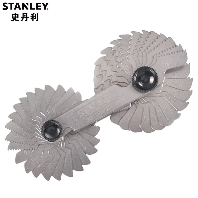 史丹利（STANLEY）52件裝公英制螺紋規 螺紋樣板規 螺紋尺寸測量規套裝 36-166-23 66-23