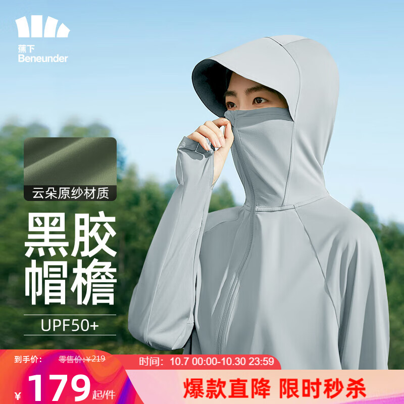 蕉下（beneunder）防晒衣女防晒服冰丝凉感透气UPF50+黑胶宽帽檐云朵原纱 远山灰M属于什么档次？