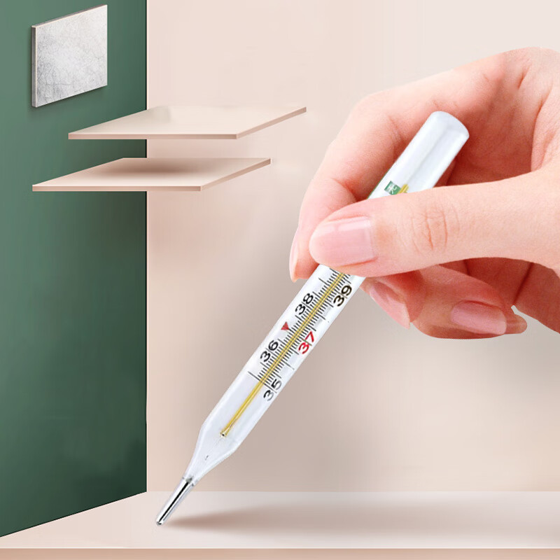 菩乐家无汞体温计无水银医用腋下家用宝宝温度计玻璃镓铟锡大刻度内标式 镓铟锡玻璃体温计1支装