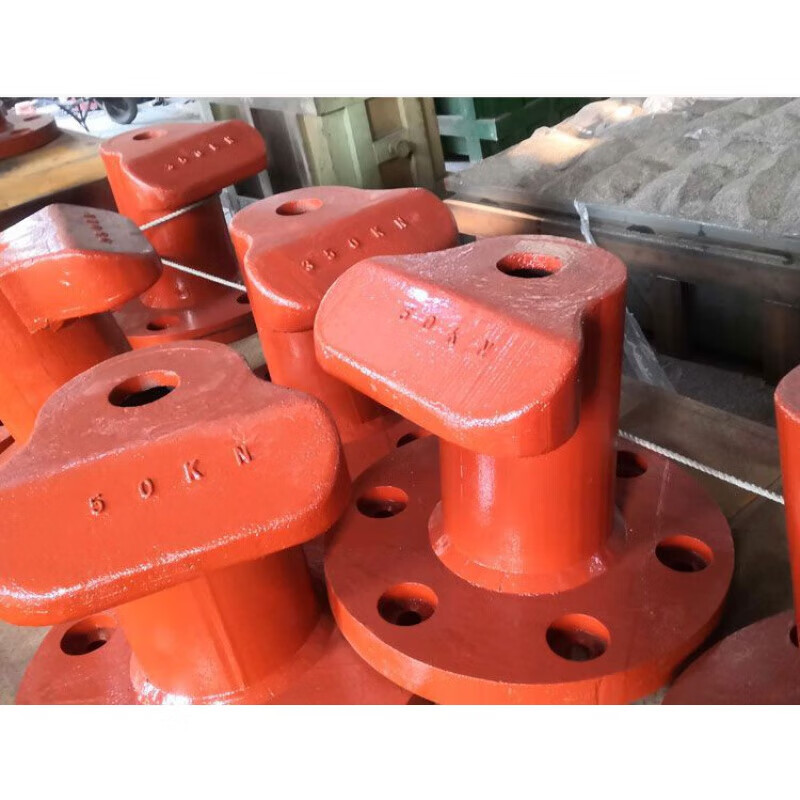 创力恒码头铸钢双柱系缆桩单柱双柱铸铁圆底方底系船钩系缆桩系船 50