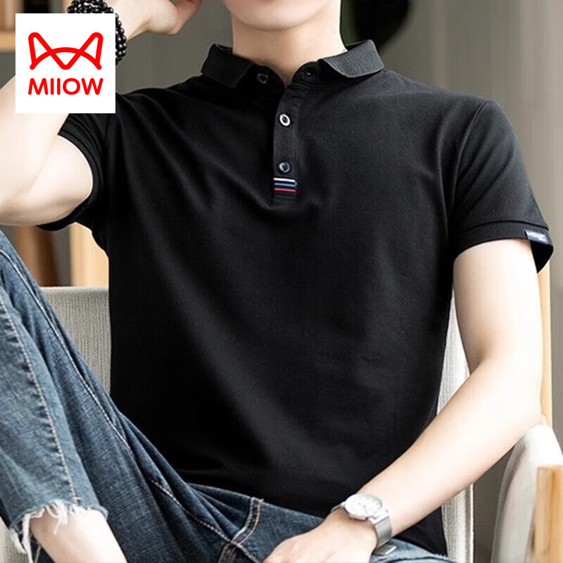 ���ڲ�����è�ˣ�MiiOW��polo����ʿ����t���ļ�2025�¿�����������з����·�������װ ��ɫ M