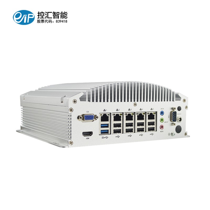 控汇eip mfc-3103多网口嵌入式无风扇工控机高配工业电脑 I3-4160T 4G/64GMSATA