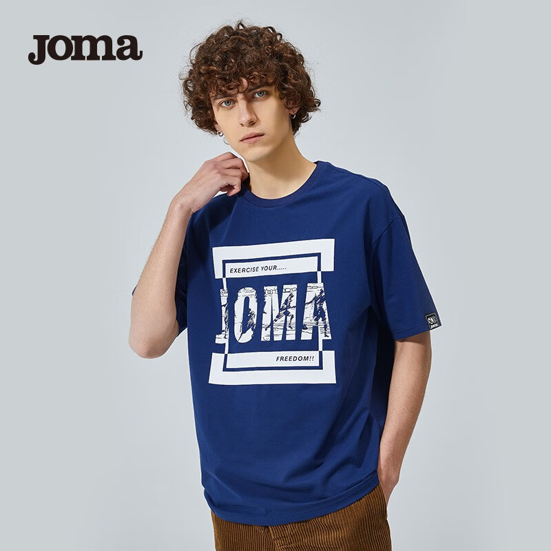 joma荷马男子t恤衫 春季新款 透气舒适短袖 潮运动上衣 藏青色 m