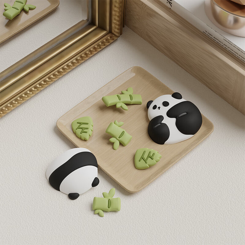 卡通熊猫可DIY洞洞鞋配饰装饰品可拆卸包头拖配件装饰可爱个性化 熊猫配件