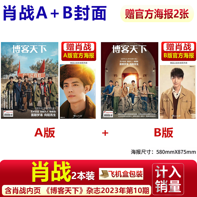 肖战 玉骨遥封面+赠 肖战官方海报 博客天下杂志2023年7月第13期/ 环球人物/肖战AB封面梦中那片海专访5月第10期 梦中的那片海 2本装 A+B封面