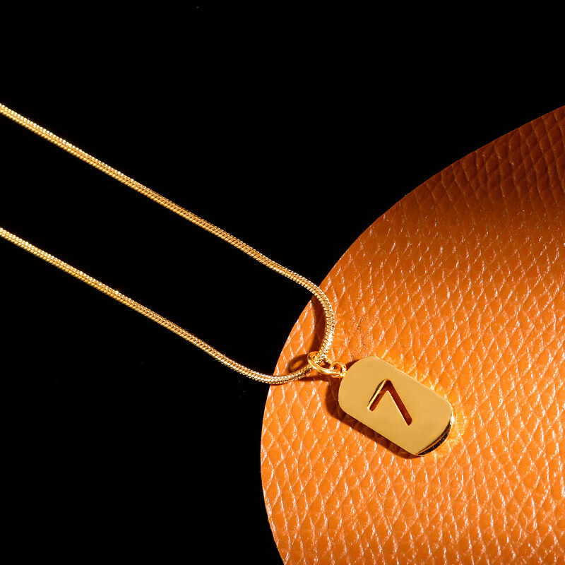 小众k金吊坠时尚锁百搭简约不掉色新款项链气质 蛇骨7字项链 k金色