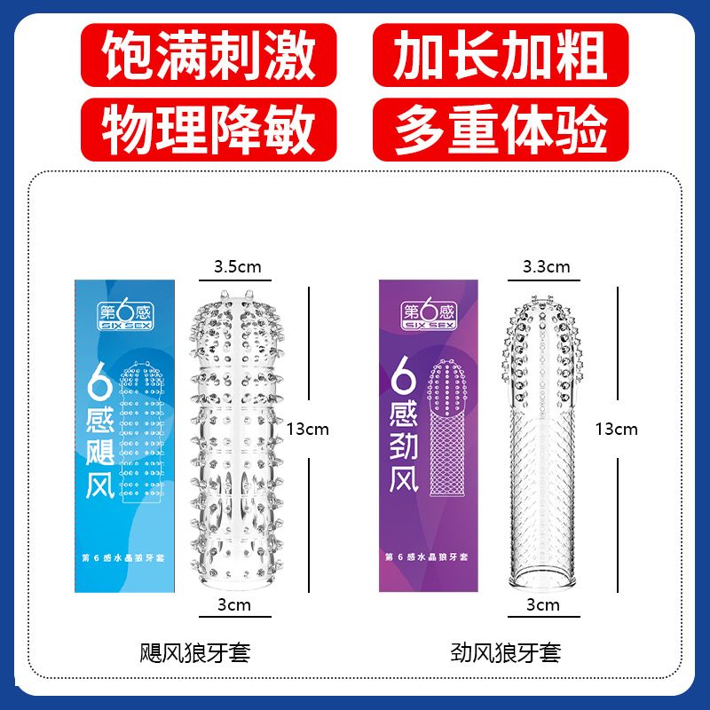 狼牙套避孕套男用带刺大颗粒情趣用品成人用品bytt安全套官方 【共2只】飓风1只+劲风1只