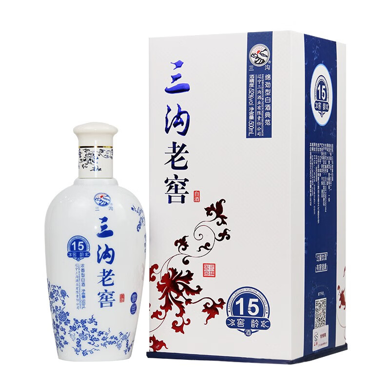 三沟白酒  窖龄15年 浓香型纯粮高度白酒52度500ml*1瓶辽宁特产礼盒装 52%vol 500mL 6瓶