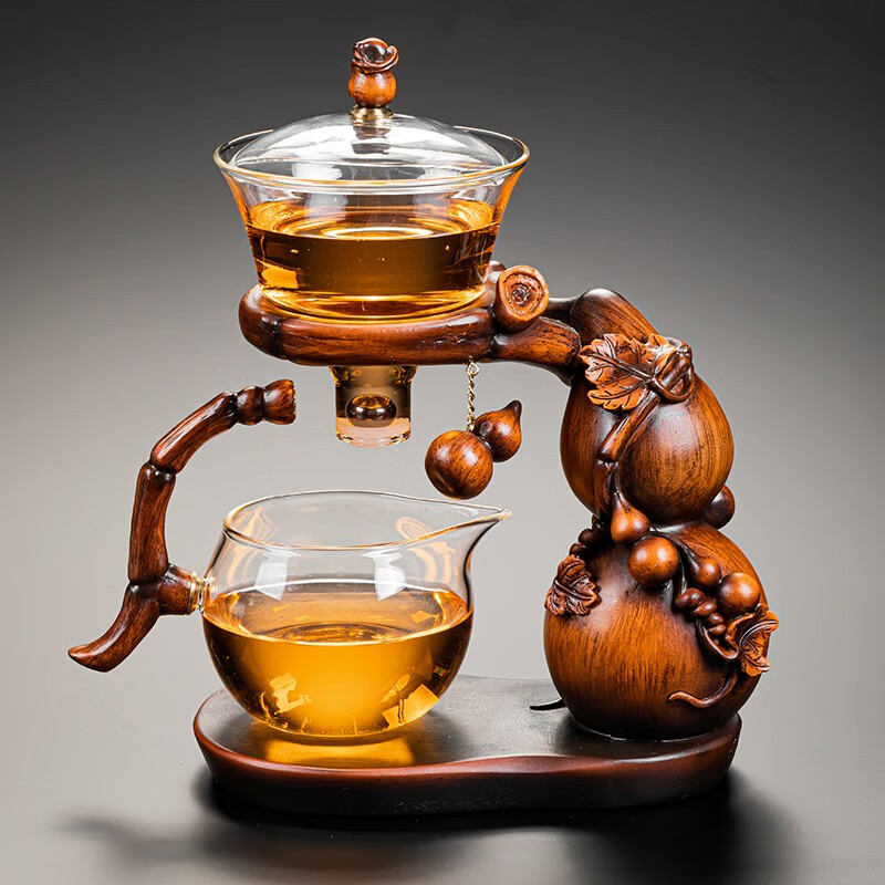 古德窑葫芦玻璃自动功夫茶具套装家用高档办公室懒人磁吸泡茶壶煮茶神器 葫芦（透明）泡茶器