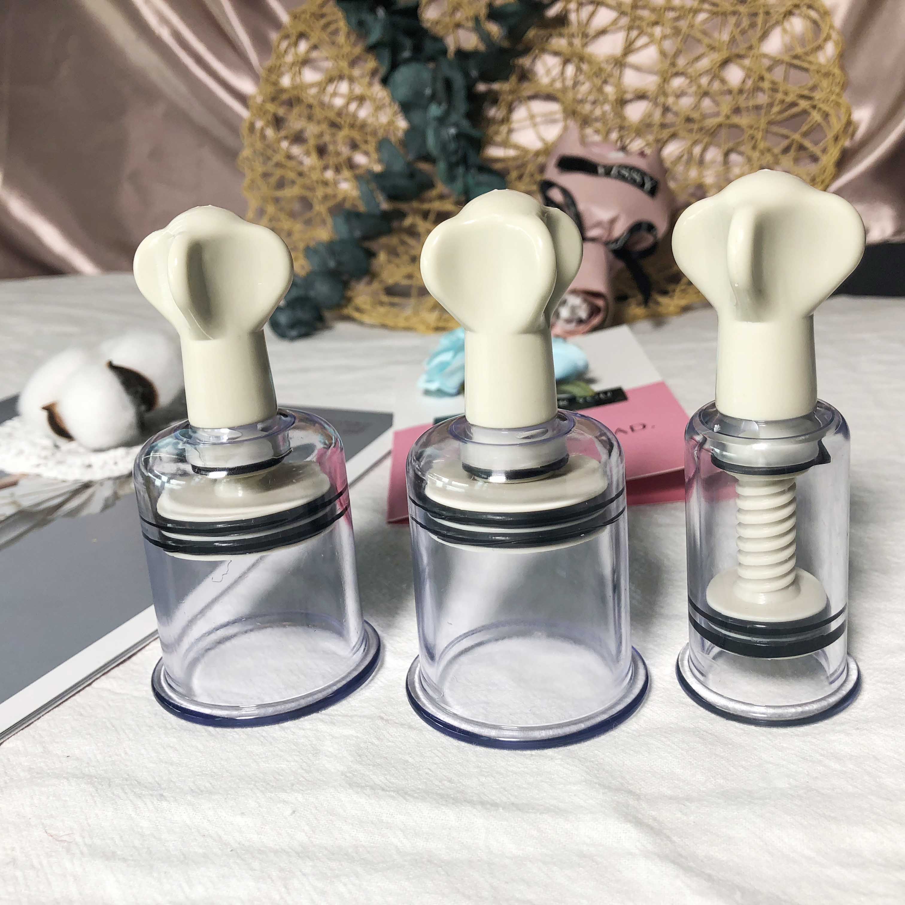 女用真空吸乳器乳房按摩乳头刺激乳夹子sm吸器 情趣l性用品 迷你号2只