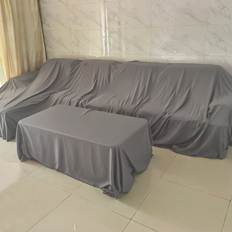 映季床罩防尘罩家具防尘布床上沙发遮挡灰尘盖布家居用装修遮灰保护罩 3.5*4米(四人沙发茶几组合) 浅灰色