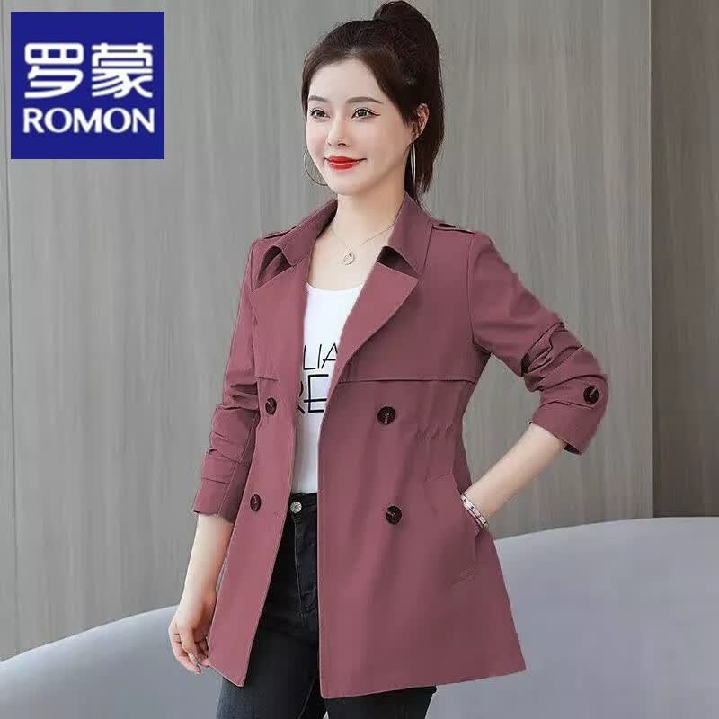 罗蒙（ROMON）23秋新款短外套女春秋时尚潮流修身显瘦女士春秋季百搭风衣 焦糖色 【双层有里衬】 M 80-105斤使用感如何?