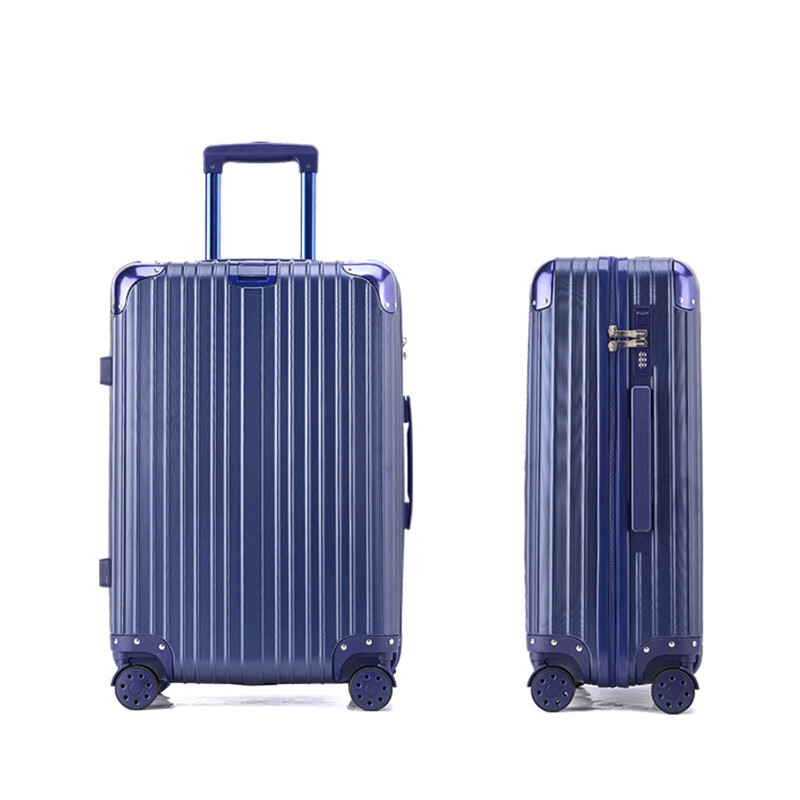 khlk商务铝合金万向轮行李箱学生密码箱 双根拉杆箱旅行箱 深蓝色 20