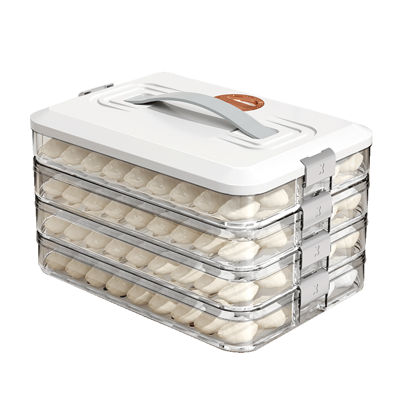 Joybos 佳帮手 多功能饺子盒四层加大收纳盒冰箱保鲜盒食品级冷冻水饺馄饨盒