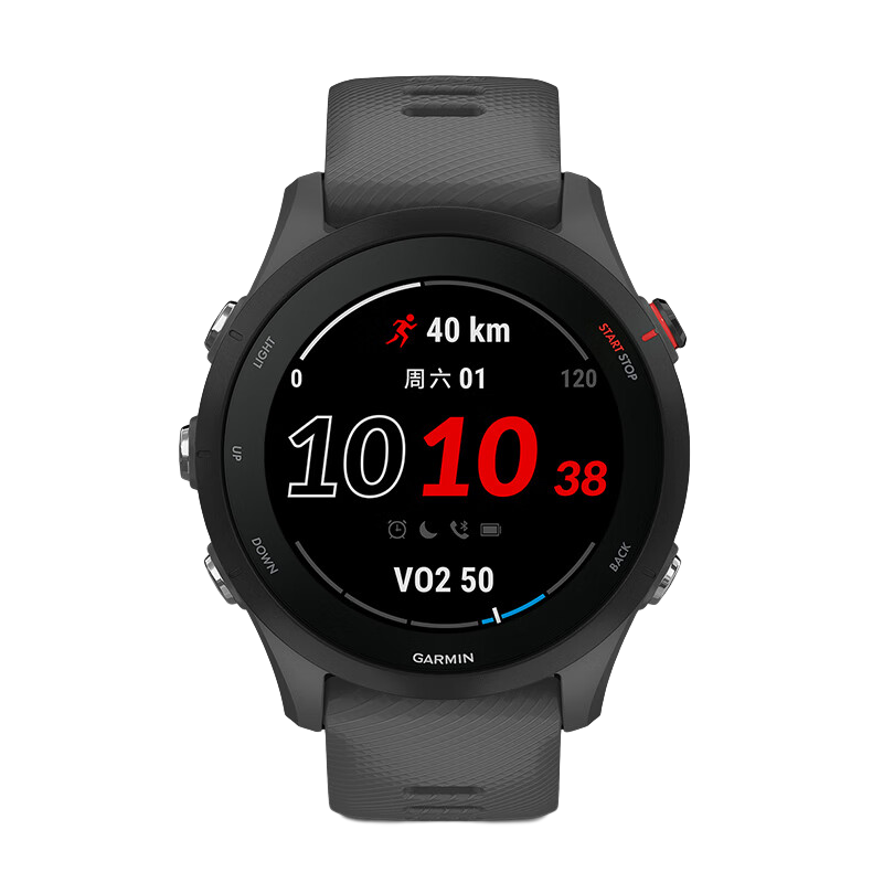 微信补贴、再降价、plus:佳明（GARMIN）Forerunner255神秘灰心率血氧跑步铁三户外运动智能手表跑马表