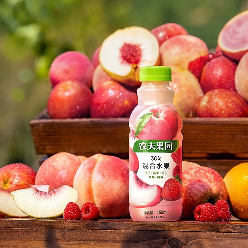 农夫山泉农夫果园30% 混合果蔬汁饮料 年货节送礼 混合桃汁450ml*15瓶