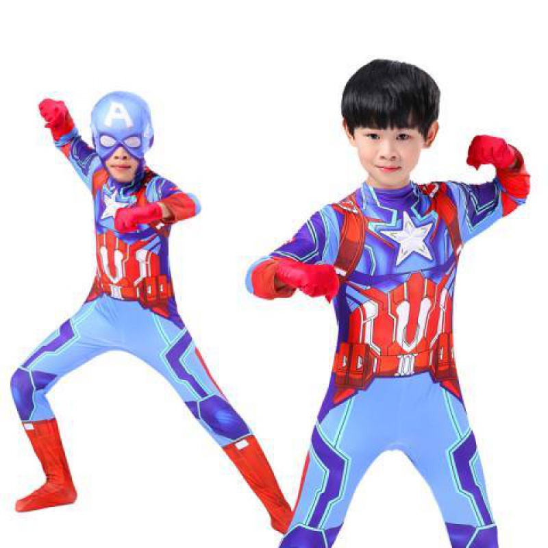 万圣节黑豹战衣队长钢铁侠闪电侠衣服儿童 美国队长 头套 110