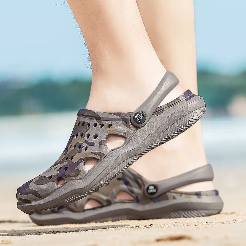 宁墅泡沫凉鞋男老式夏季轻便软底沙滩夏季男士半拖韩版凉拖鞋男防滑沙