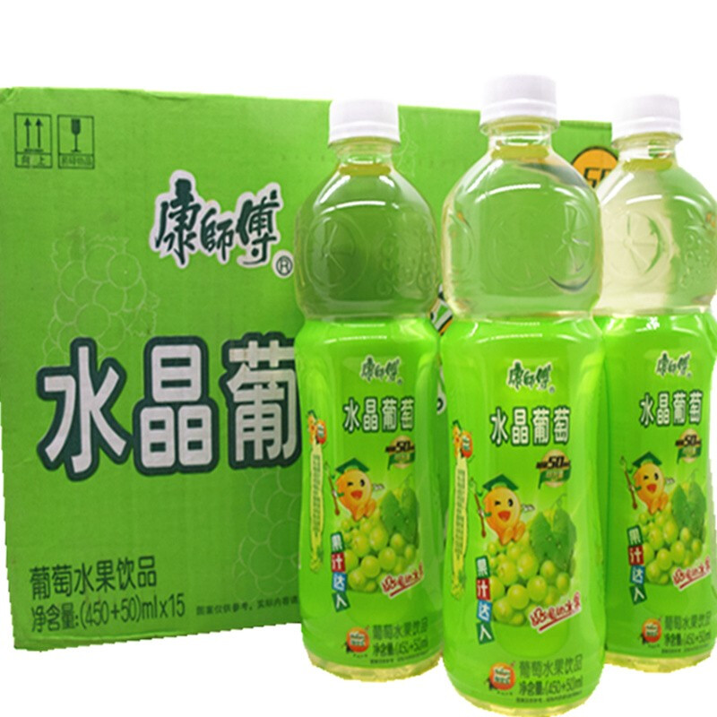 康师傅水晶葡萄味饮品500ml*6瓶/15瓶装果味饮料 5瓶
