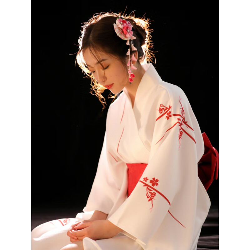 日本日式神明少时尚拍摄学生文艺改良连衣裙摄影复古中 和服腰封扇子