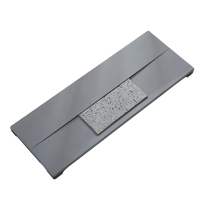 家用排水茶台石材新中式天然大小号托盘石茶海 一方乌金石茶盘60*22