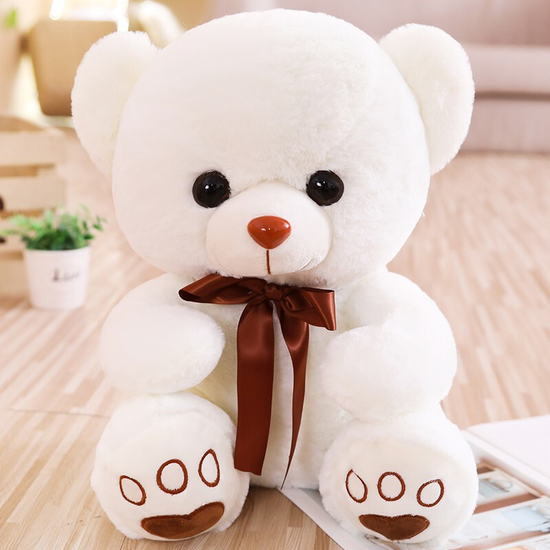 熊猫公仔毛绒玩具泰迪熊娃娃女孩抱抱熊玩偶生日礼物布偶小熊送儿童女友生日圣诞情人节礼物 白色 35厘米