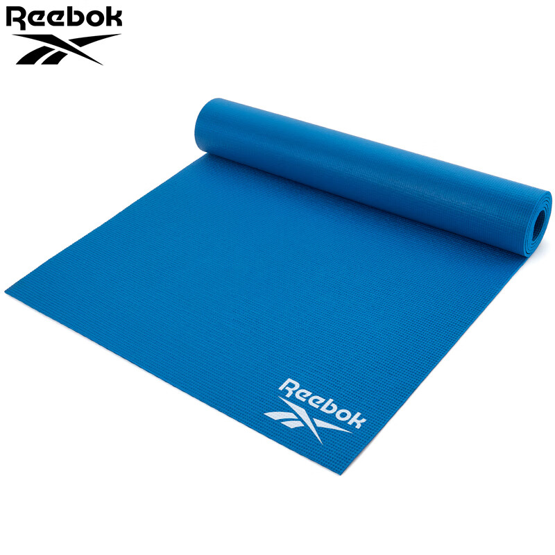 Reebok 锐步瑜伽垫4mm训练健身垫子男女儿童便携野外防护垫瑜伽隔脏垫子 蓝色
