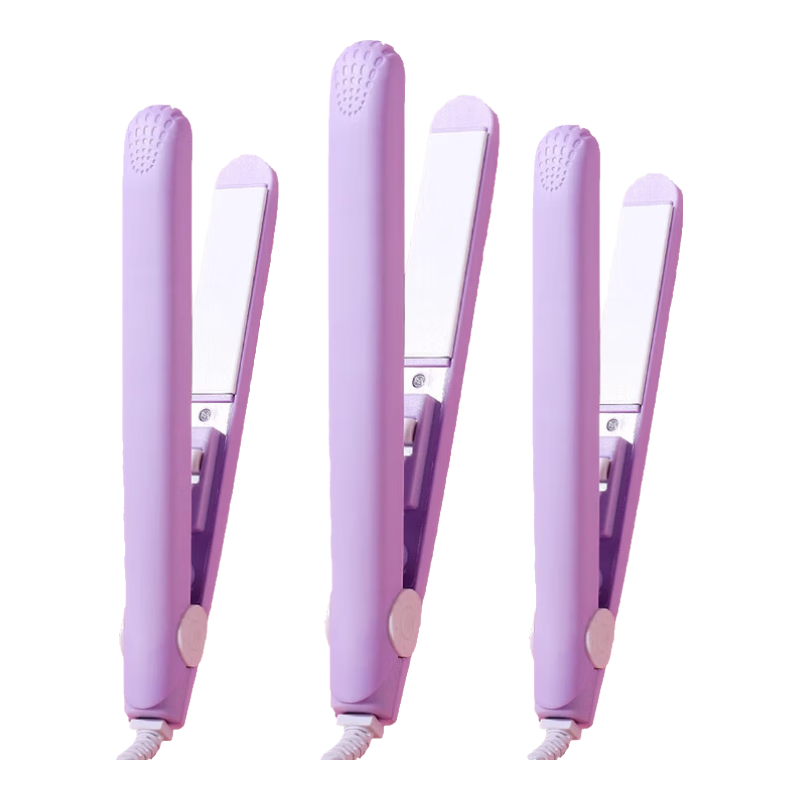 直发夹板卷直两用直板夹刘海夹板男女通用小夹板迷你卷发棒 香芋紫《直发夹板》